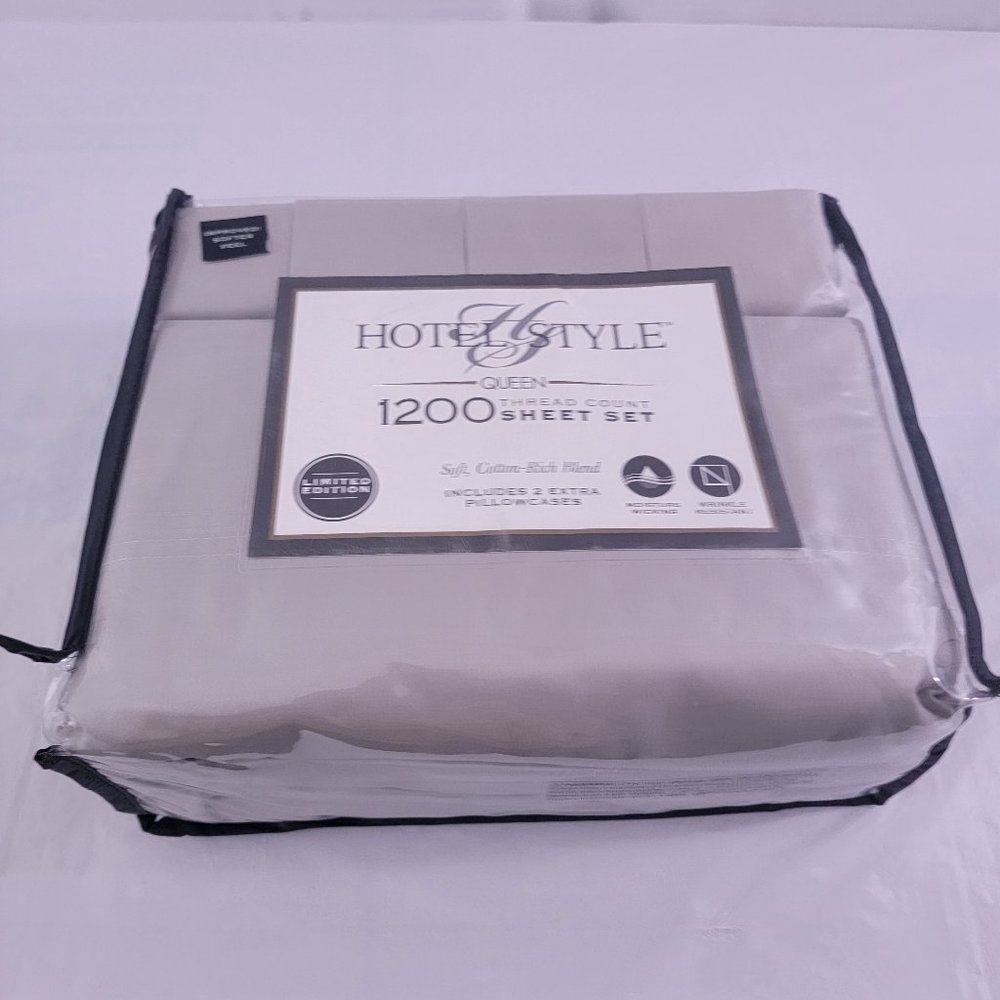 Hotel Style 1200 Thread Count Soft Cotton Sheet Set - Queen Size - Picture 4 of 13